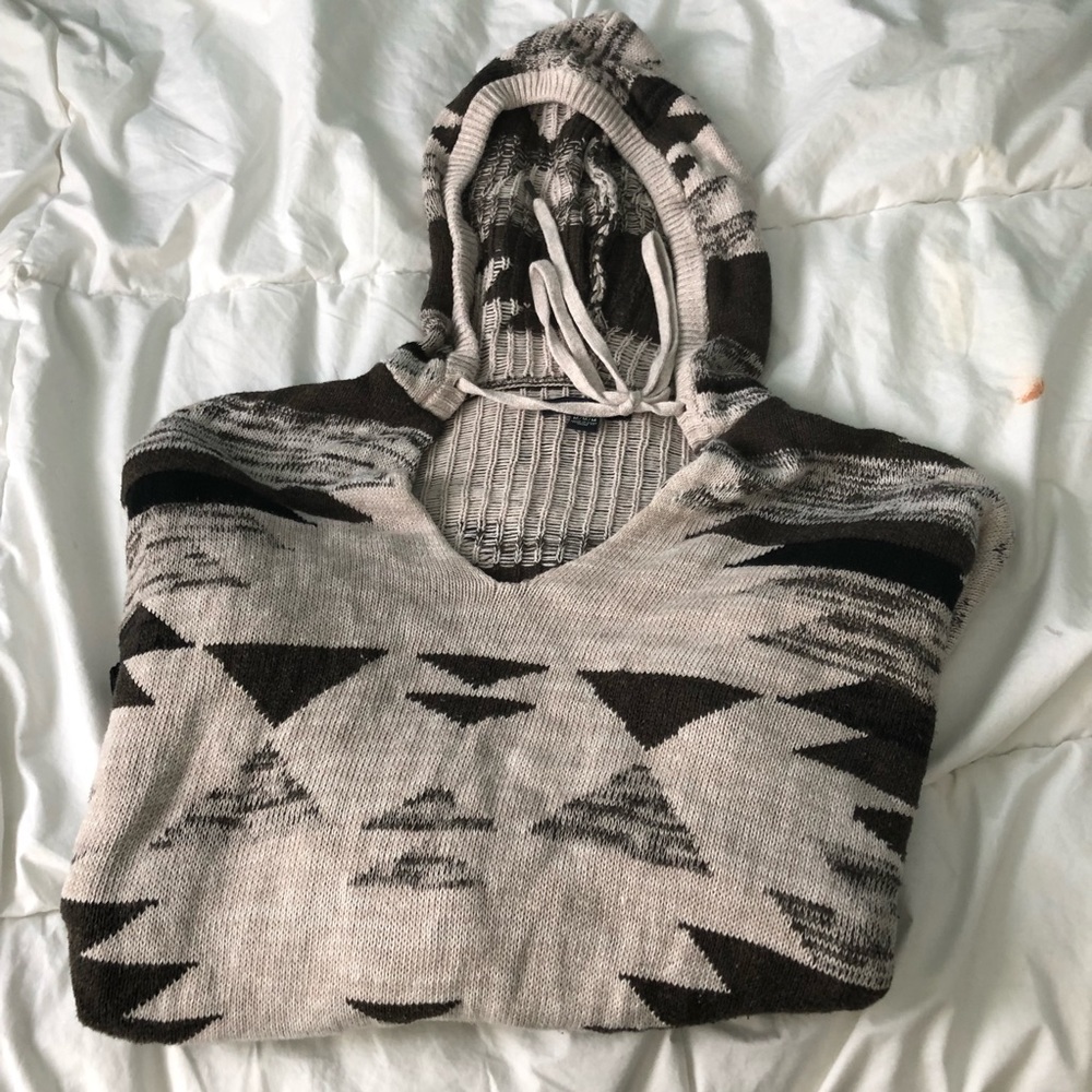 Cropped knit hoodie !!